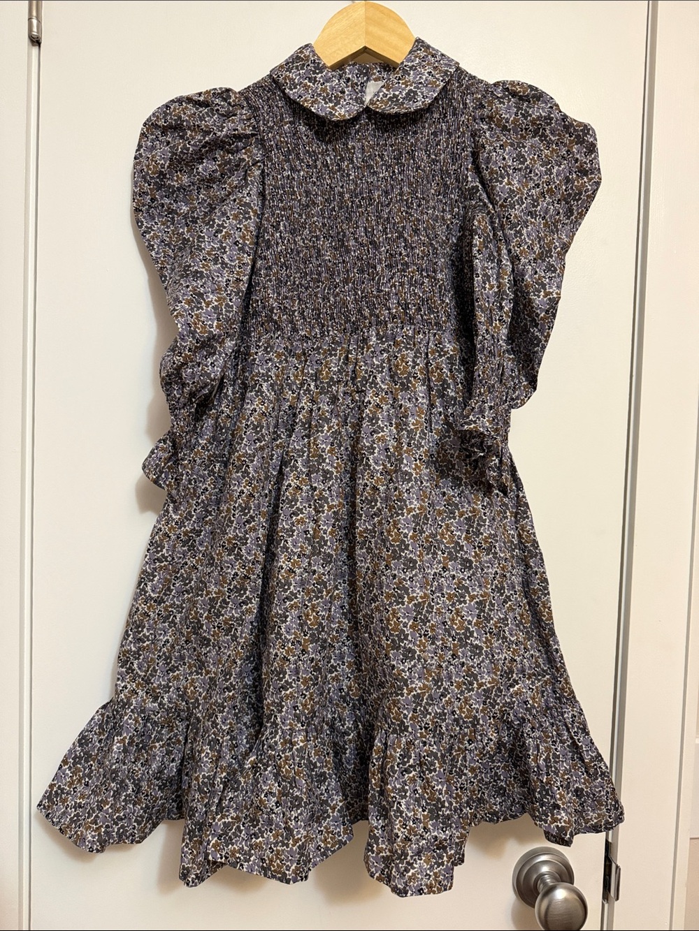 Jessie and James London long sleeve floral gray brown dress Size:6Yr
